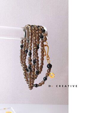 smoky quartz with pyrite and sterling silver 2 style wear necklace or bracelet